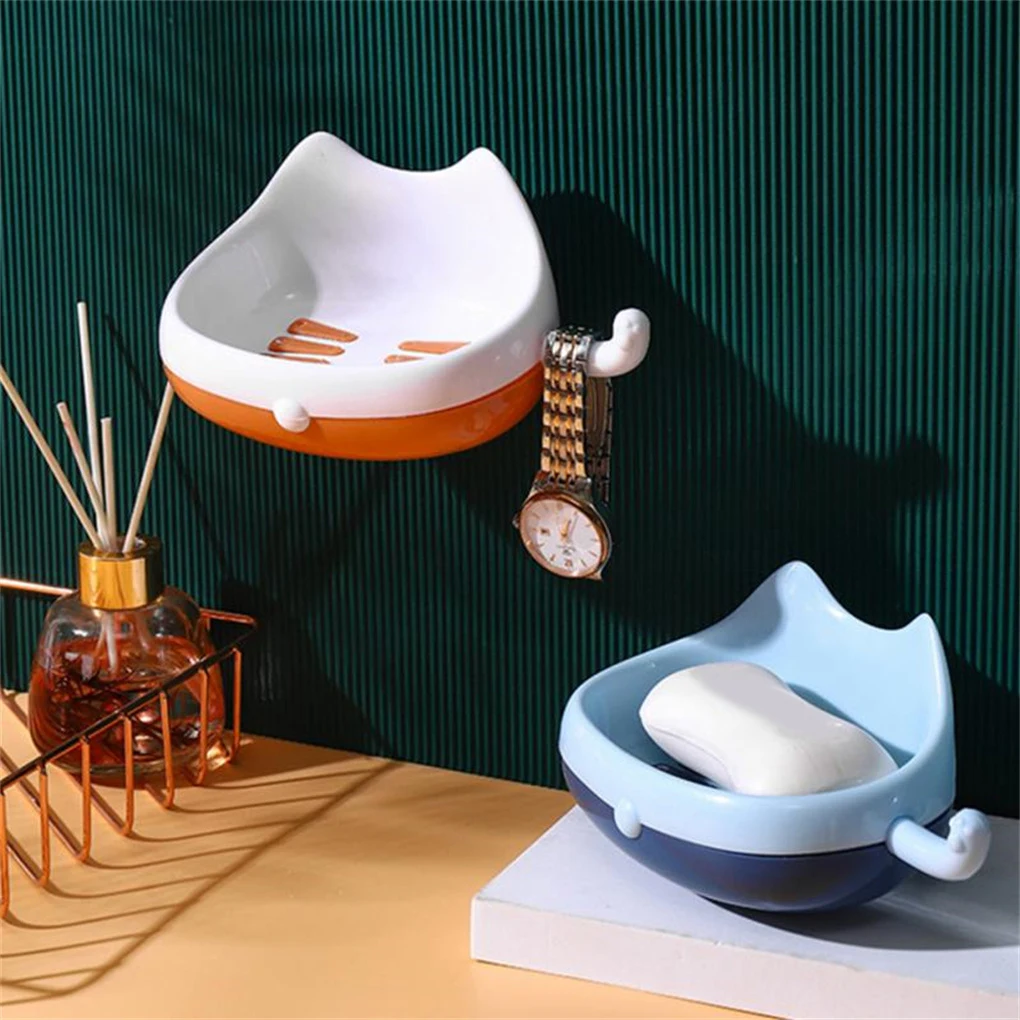 

PP Animal Shape Box Double Layer Waterproof Washable Draining Case Indoor Toilet Storage Tray Accessories with Tail Hook