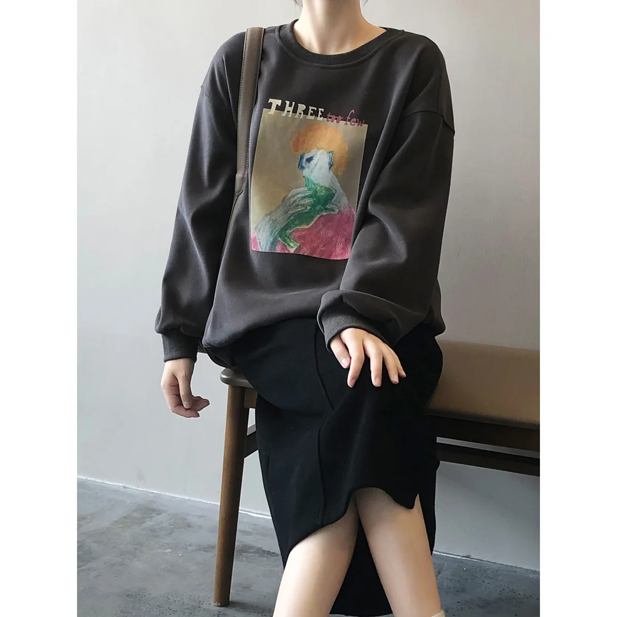 

Temperament and Elegant Printed Sweater Women's 2022 Winter New Korean Version Loose Plus Velvet Warm Casual Top Trendy