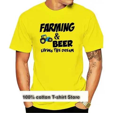 Мужская Уличная ферма и фермер пива/трактор/Ферма/забавные идеи подарков Мужская футболка дизайн