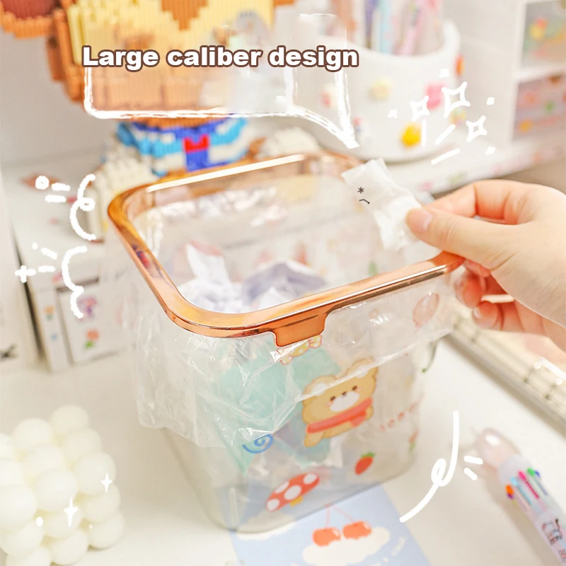 

Storage Bucket Family Creativity Storage Bucket Cute Fashion Desktop Trash Can Transparent Storage Box Net-red Mini Storage Box