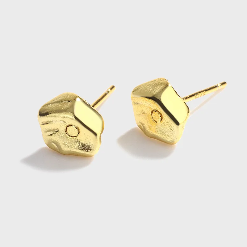 

Серьги в Корейском стиле из стерлингового серебра в стиле INS, роскошные светлые серьги неправильной формы, похожие на камень, подходящие ко ...