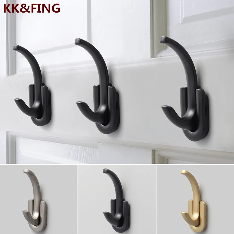 

KK&FING New Coat Hook Bathroom Hook Zinc Alloy Wall Hanging Door Back Wall Single Hook Bathroom Accessories Hooks Decorative