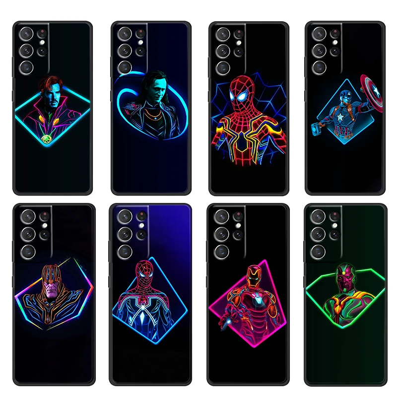

Marvel hero color For Samsung Galaxy S22 S21 S20 Ultra Plus Pro S10 S9 S8 S7 5G Soft Silicone Black Phone Case Cover Capa Cover