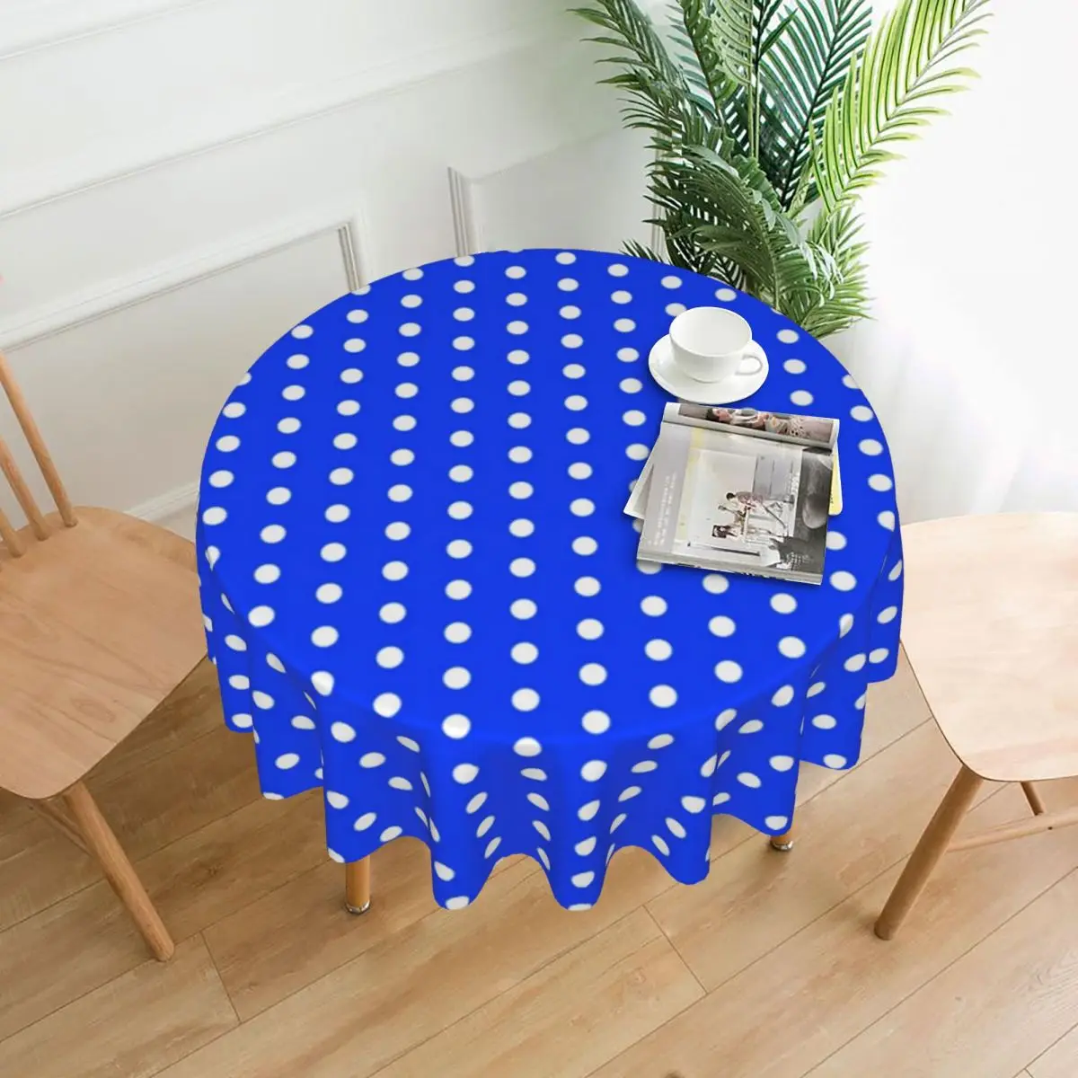 

Blue White Polka Dot Tablecloth Vintage Pattern Vintage Custom Table Cover Outdoor Cheap Protection Polyester Table Cloth