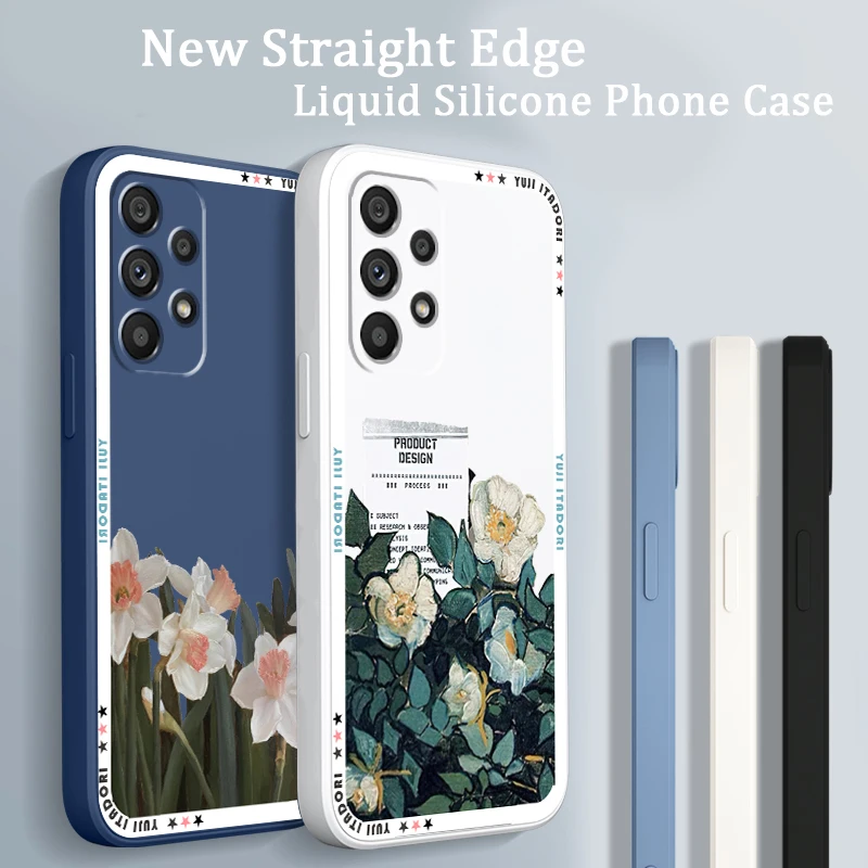 

Flower Luxury Scene Art Cute Liquid Rope Funda Phone Case For Samsung A73 A53 A33 A52 A32 A23 A22 A71 A51 A21S A03S A50 A30 5G