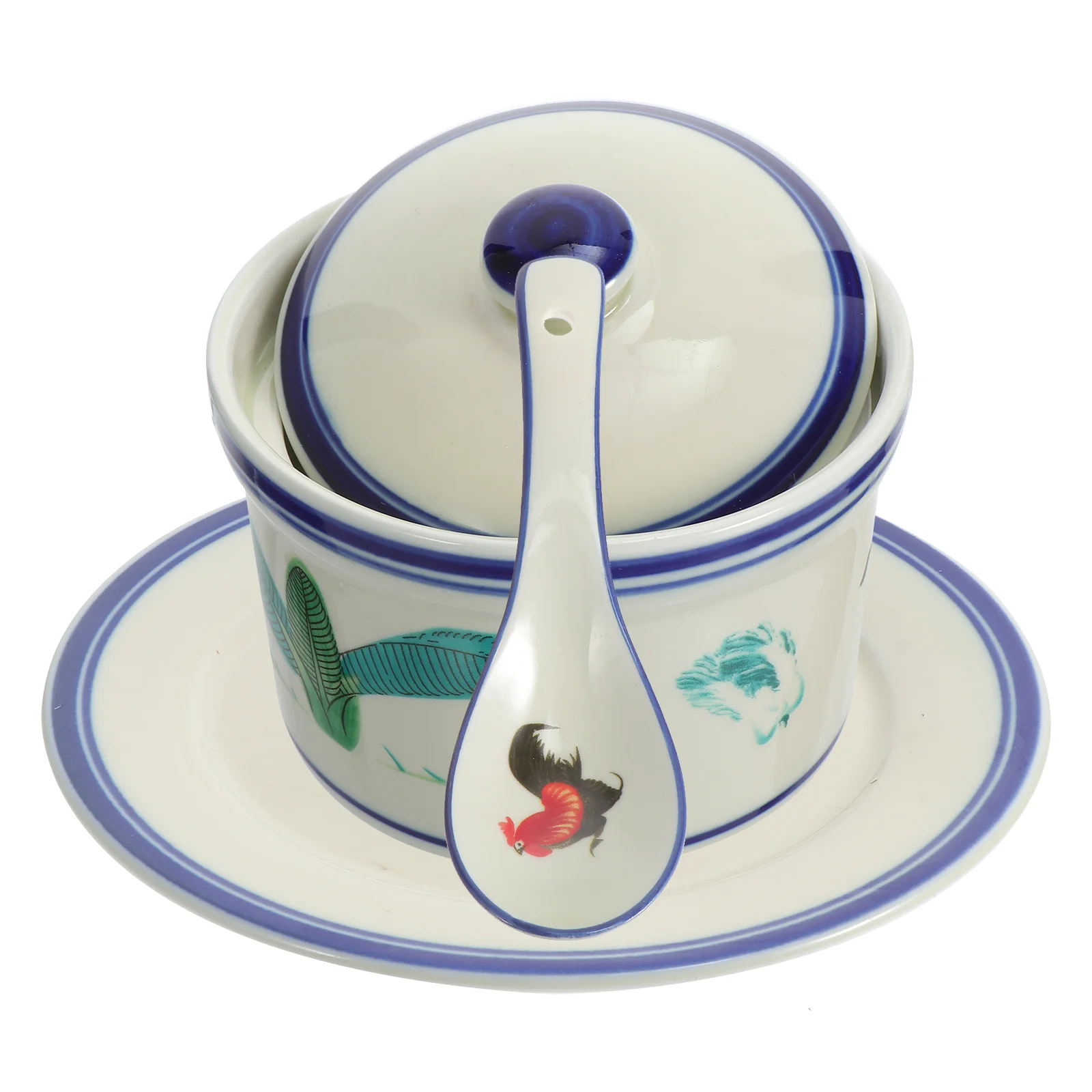 

1 Set Exquisite Durable Ceramic Bowl Domestic Soup Cup for Home Restaurant