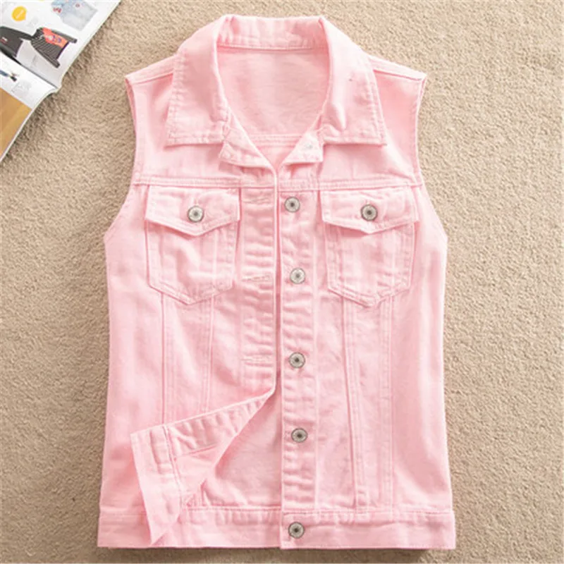 Autumn Women 6XL Denim Vest Sleeveless 