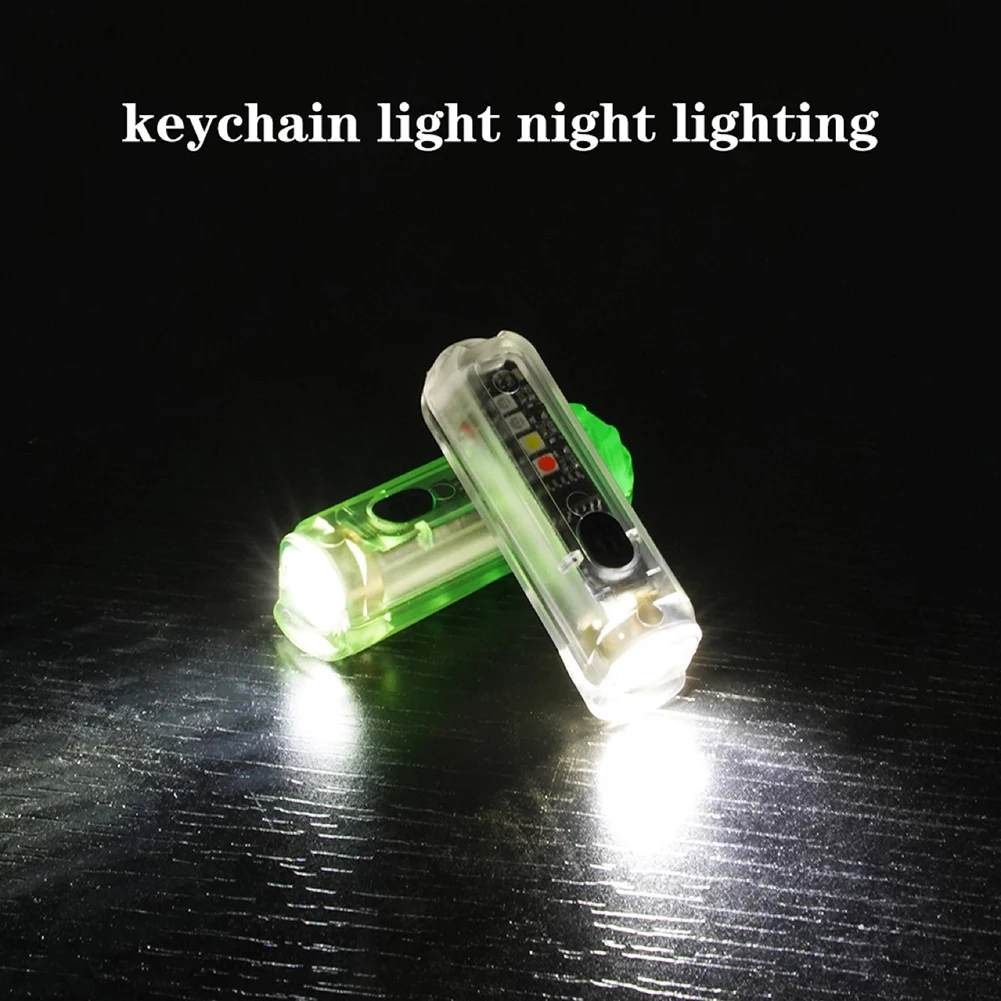 

LED Flashlight USB Rechargeable Mini Torch with Buckle Camping Keychain Pocket Lamp Waterproof Light for Outdoor Camping