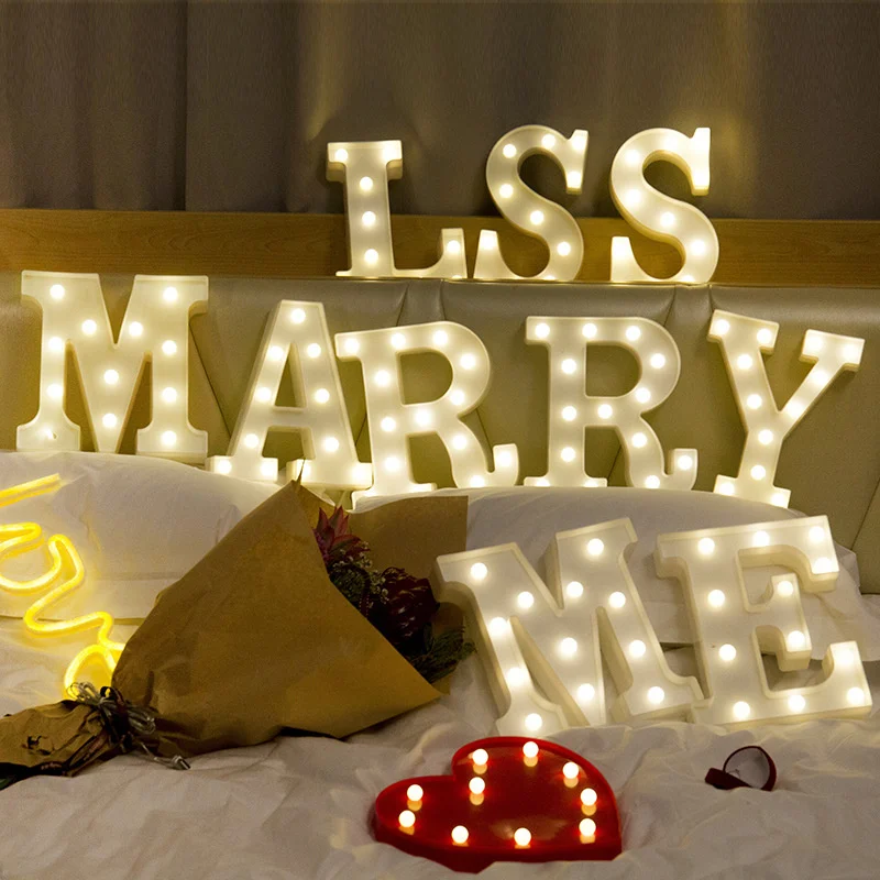 

Alphabet Letter LED Night Lights Number Lamp Decor Wedding House Room Birthday Party Wall Decoration Home Accessories Alphabet