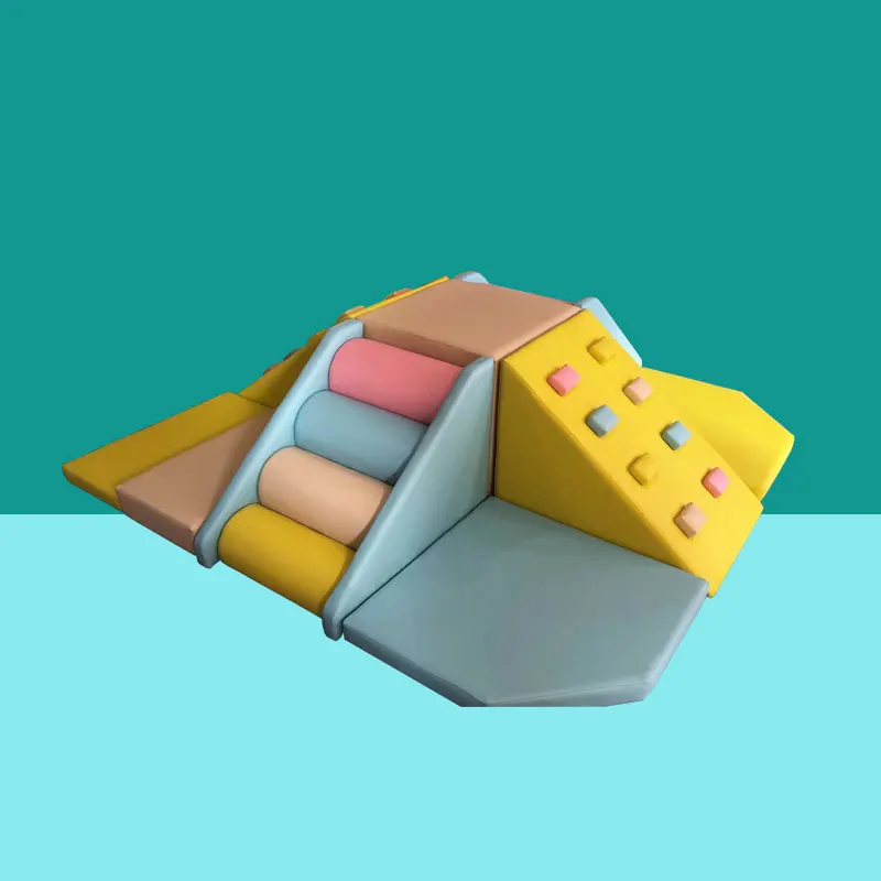 Фото Игровой комплекс Moetry Colorful Design для помещений: мягкий игровой комплекс с пенопластовой горкой для детей, сенсорная комната для игр №3