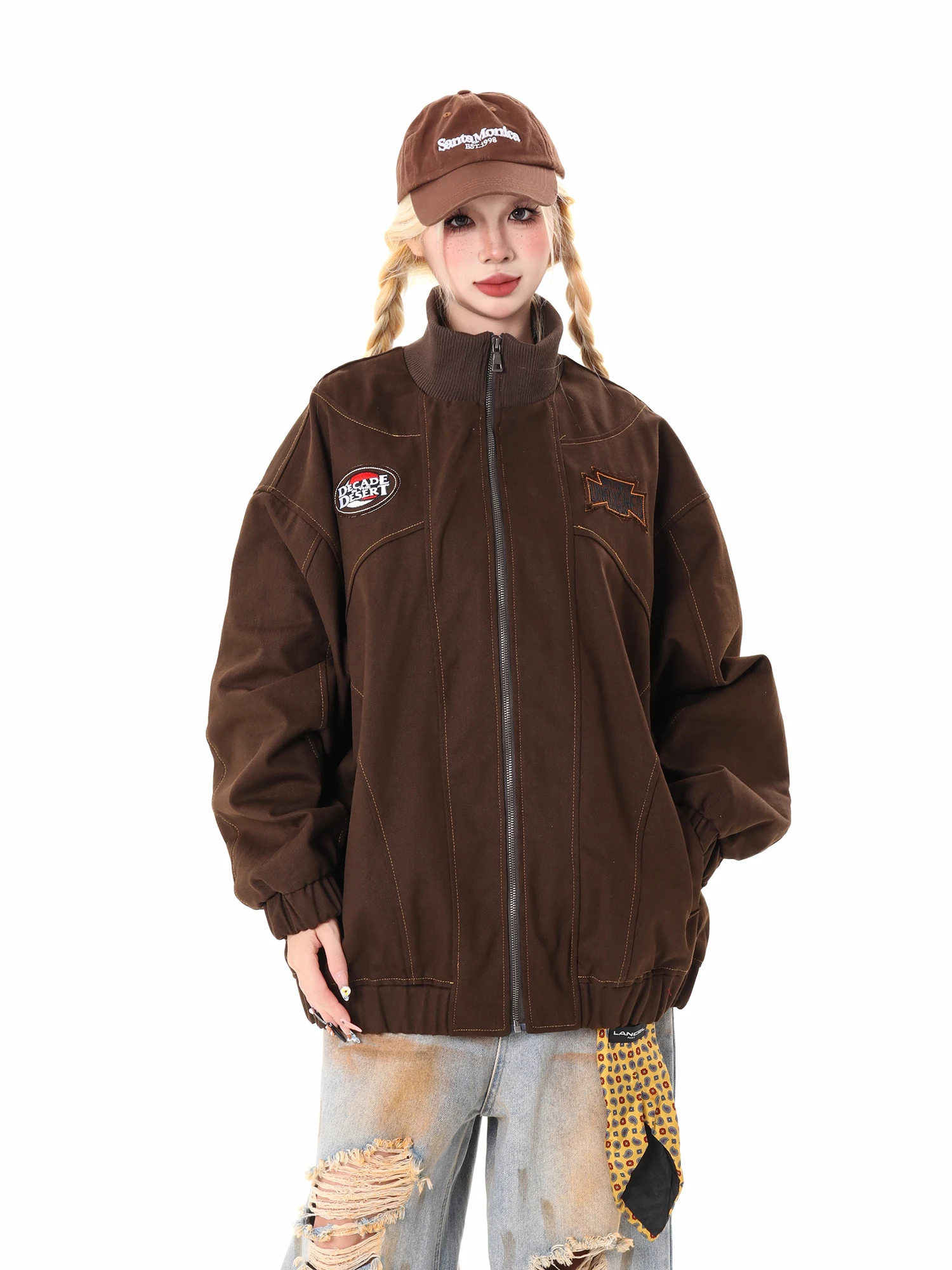 Модный бренд Boeax американская винтажная верхняя одежда с воротником-стойкой