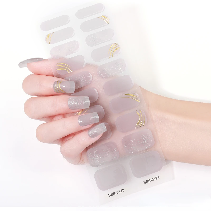 

Новое поступление, обертки для ногтей, набор полузатвердевающих гелевых наклеек для ногтей для УФ-лампы, дизайнерские 3D обертки для лака для ногтей, модный дизайн, дизайн ногтей