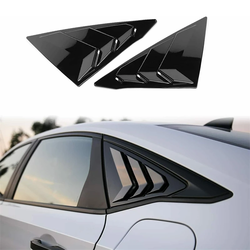 

2PCS Side Window Louver Shutter Cover Trim For Honda Civic 11th 2022+ Carbon Fiber ABS Black