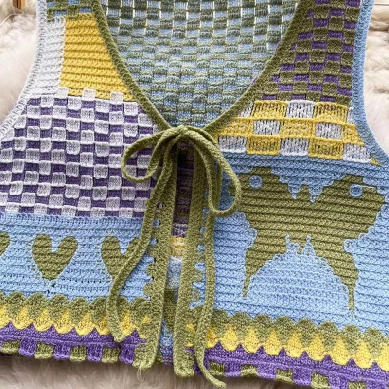 

Fashion Crochet Knit Vest Summer Sleeveless Crop Tanks Top Hollow Camis Outerwar