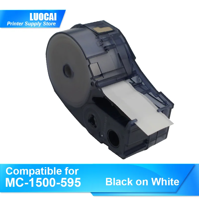 

1/5/10pk MC-1500-595 Label Ribbon Maker Ink Cartridge Black OnWT Vinyl for Brady BMP21-PLUS,LABPAL Etiqueteuse printer