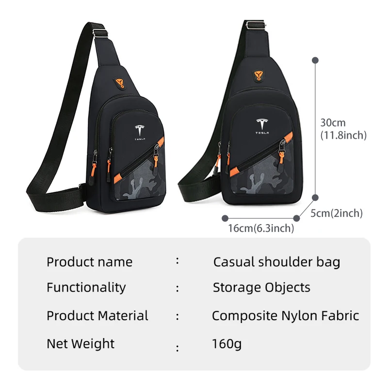 Для Tesla Model 3 Y S X Roadster Bonina Coil Car Logo Мужские нагрудные сумки Повседневные через плечо