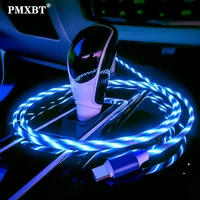 usb cable flowing light led type c charging cord micro usb cable fast charge cord for iphone 12 pro max xiaomi 10 huawei samsung