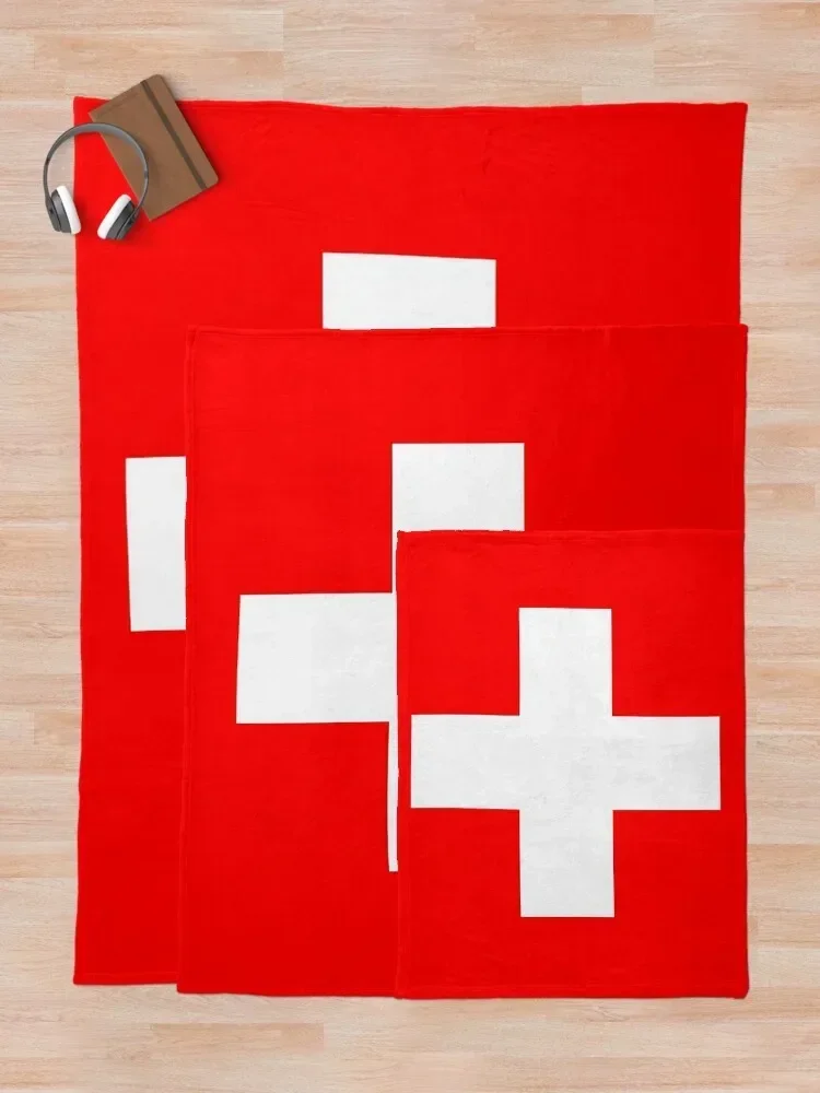 Швейцарский флаг одеяло милый плед ретро тяжелый для сна