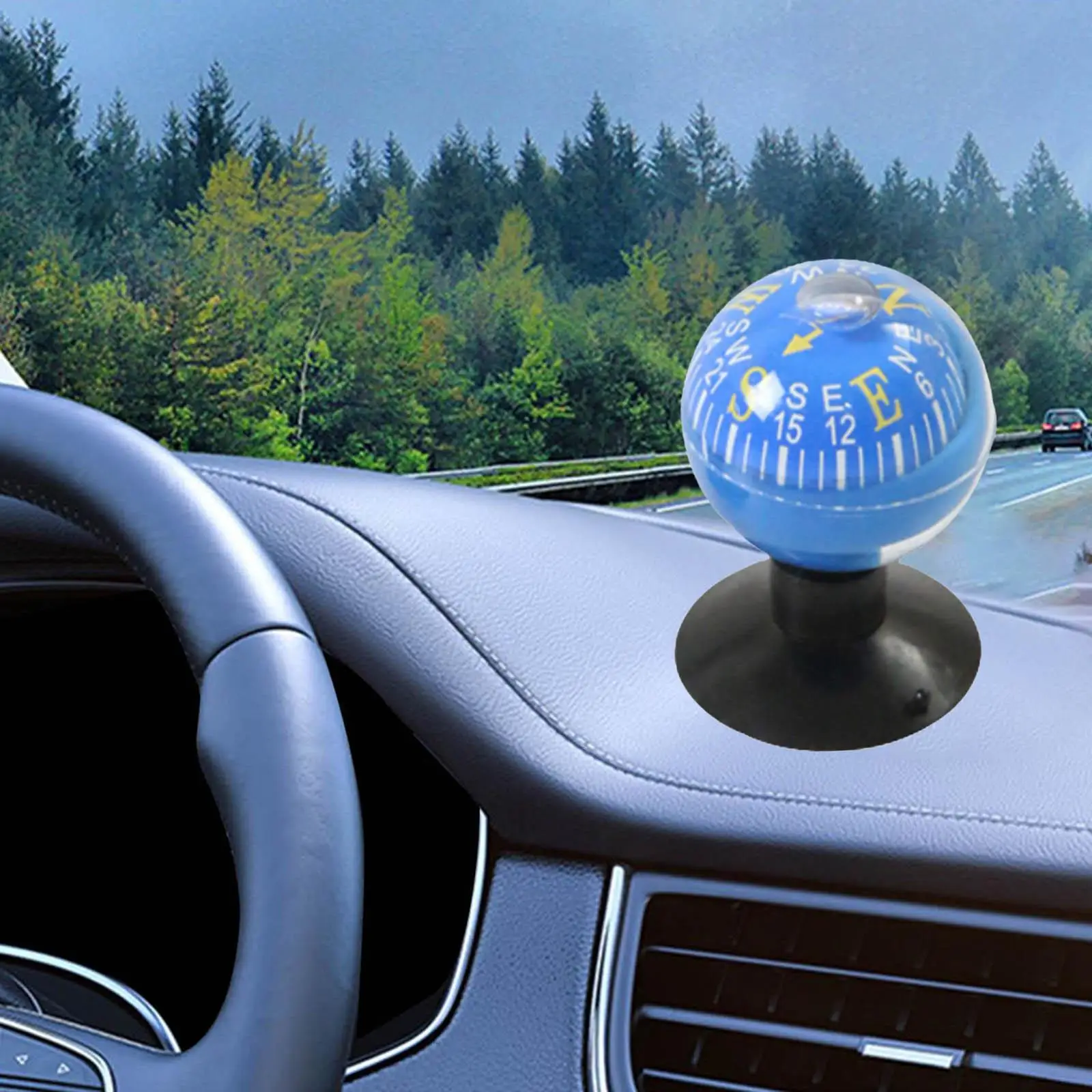 

Car Compass Accessories Suction Cup Mini Compass for Car Random Color