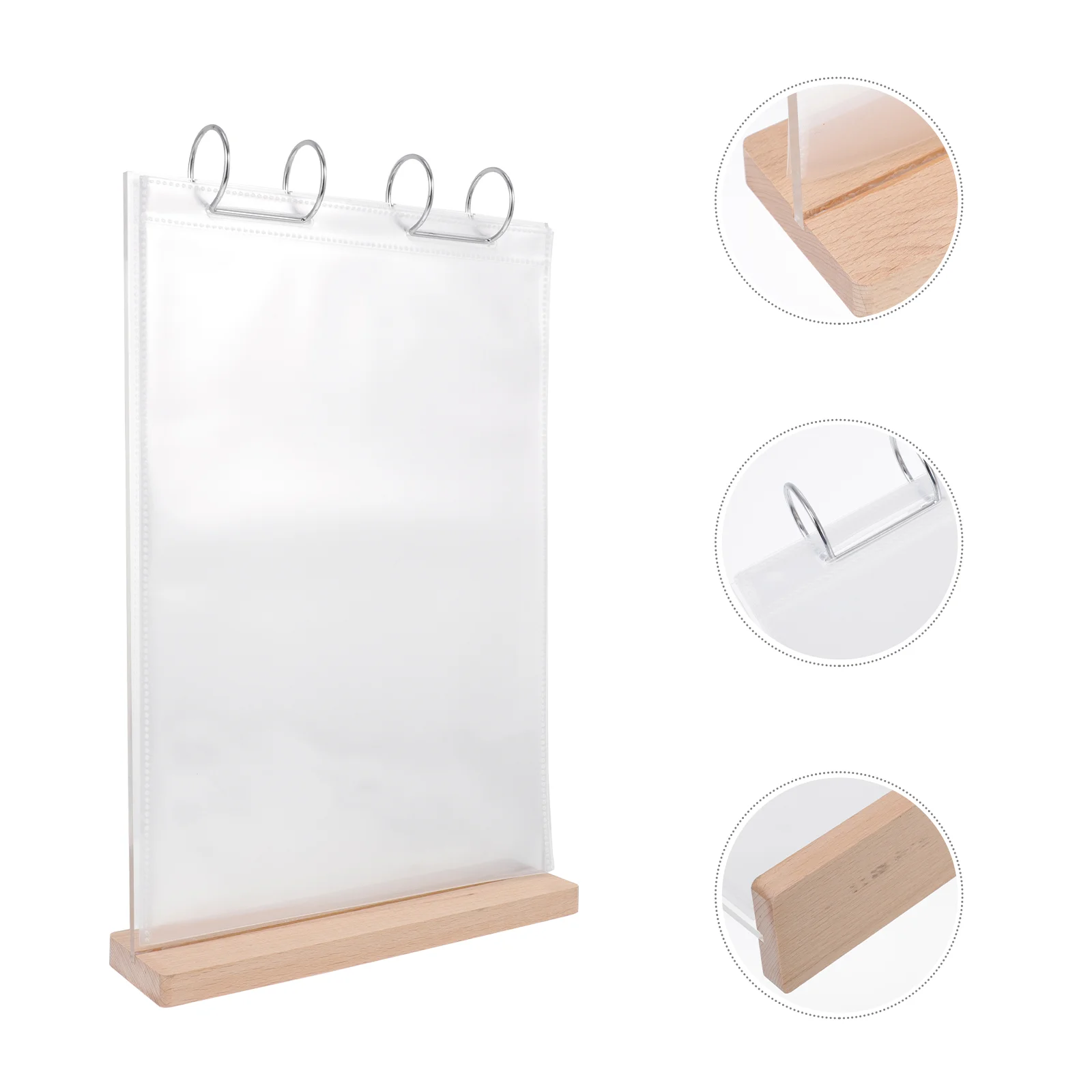 

1Pc Transparent Flipping Frame Table Cards Sign Holder Loose-leaf Menu