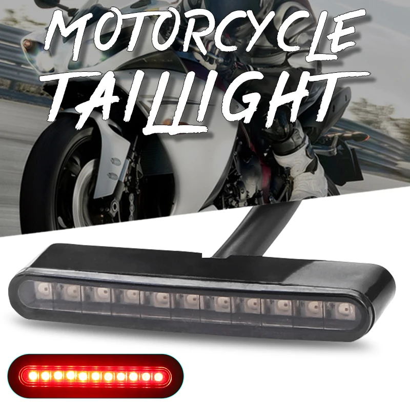 

11 LED Motorcycle Mini Tail Light Stop Brake Lamp Warning Reverse Lamp License Plate Light Universal For Dirt Bike Motorbike 12V