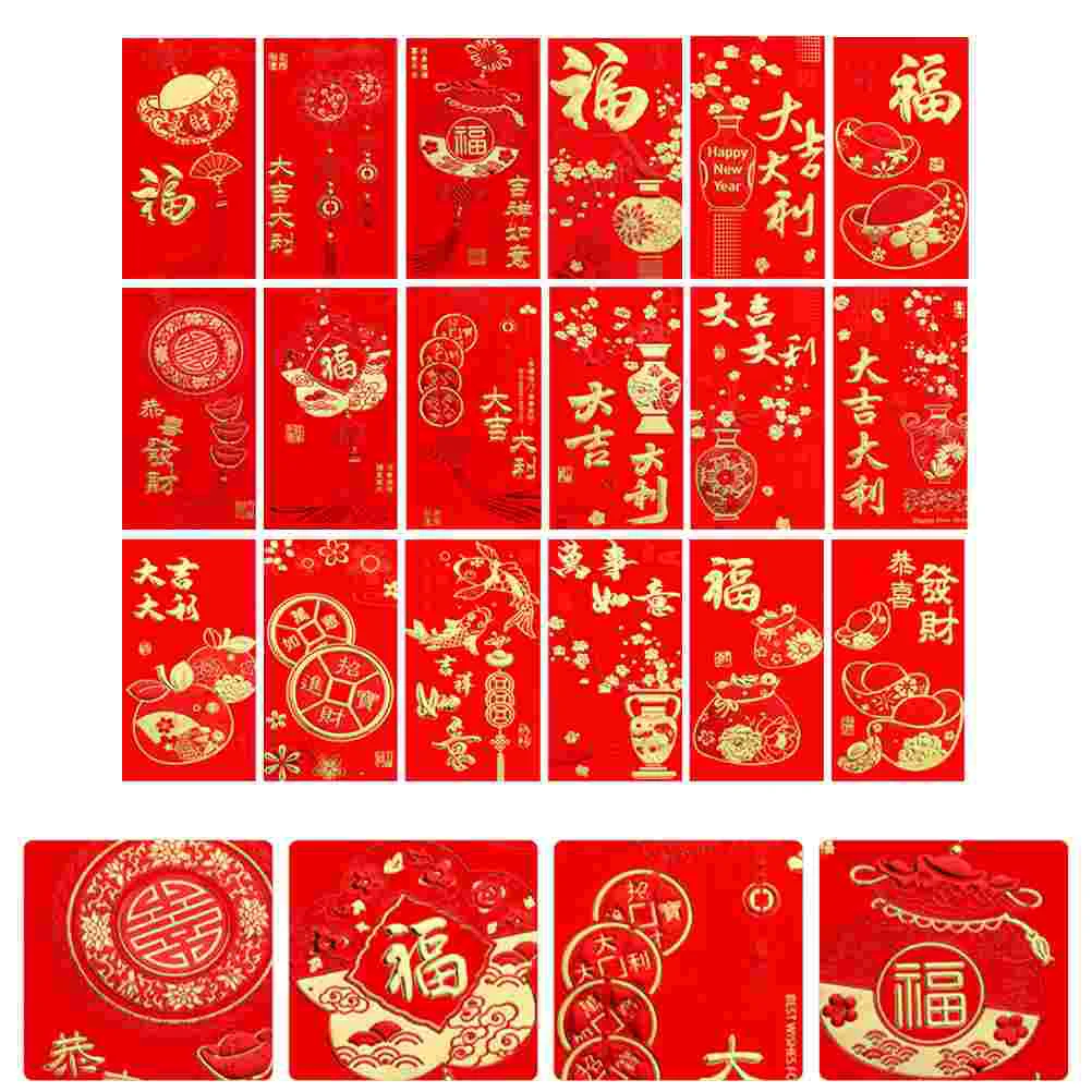 

36 шт. красный бумажник новогодний конверт мультяшный пакет китайские конверты 2023 счастливый 16,5x 9 см бумажный пакет для денег