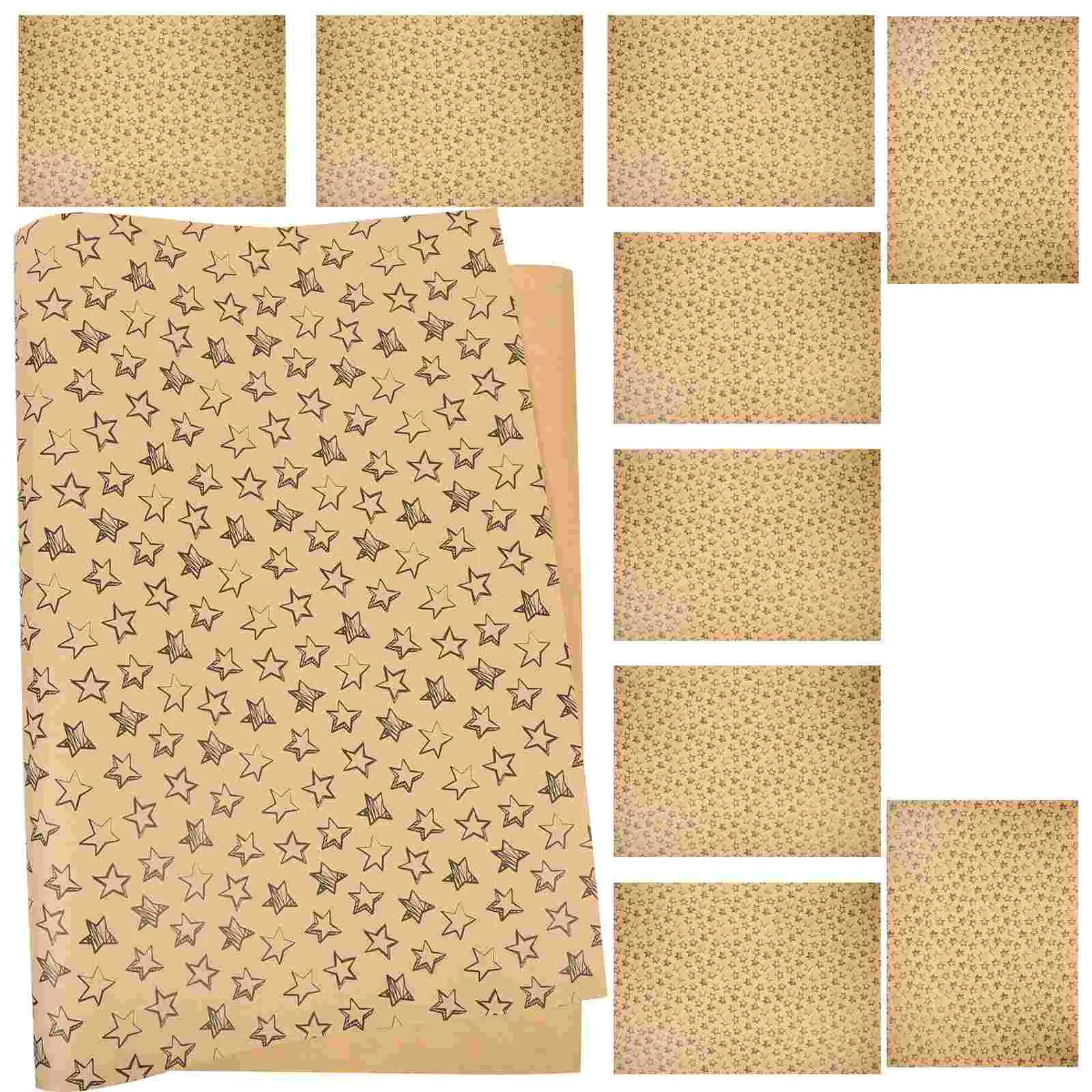 

10pcs Birthday Pattern Design Kraft Wrapping Papers Folded Gift Wrapping Papers