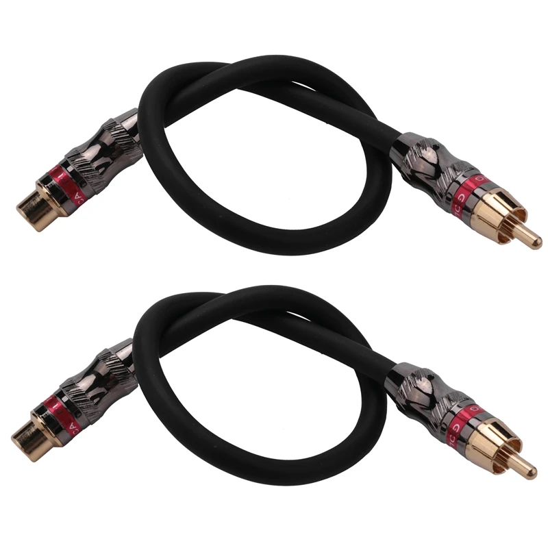

2X Rca Male to Rca Female Audio Composite Extension Cable Cord Wire Line Hifi Grade Plug Thickness Zinc Alloy Castin