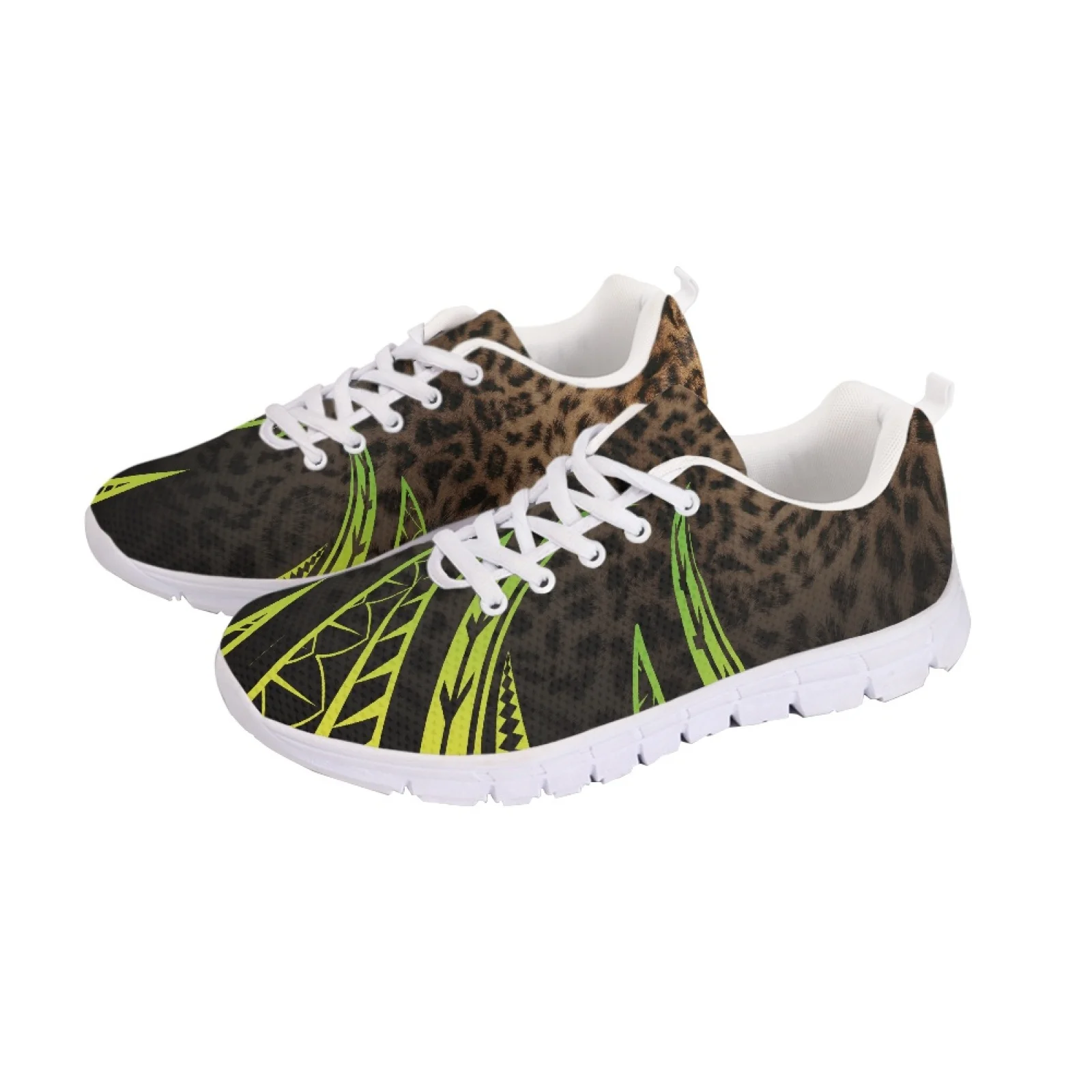 

Polynesian Tribal Tongan Totem Tattoo Tonga Prints Ultralight Lace-Up Soft-Soled Trainers Comfort Breathable Mesh Running Shoes