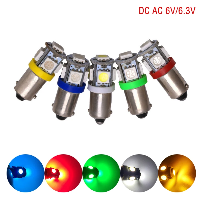 

50x DC AC 6.3V 6V T4W Ba9s 5 SMD 5050 LED Non Polar Pinball Game Machine Light Bulb Lamp Non Ghosting Anti Flickering Warm White