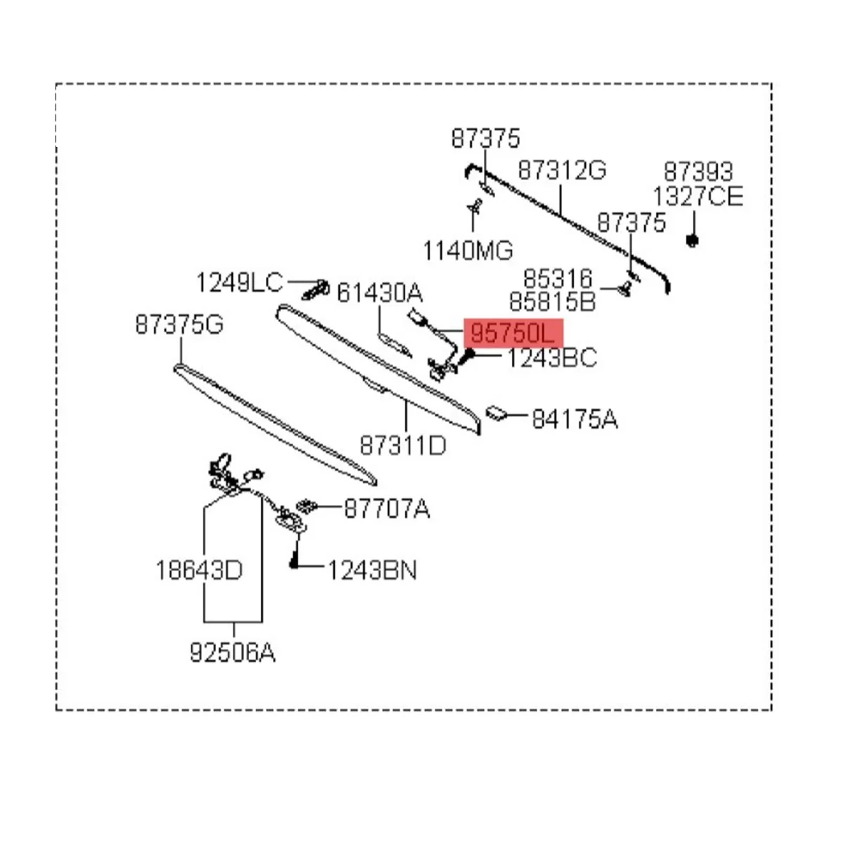 Задний вид автомобиля камера 95750-2B500 для Hyundai Santa Fe 2009-2012 вспомогательная парковки