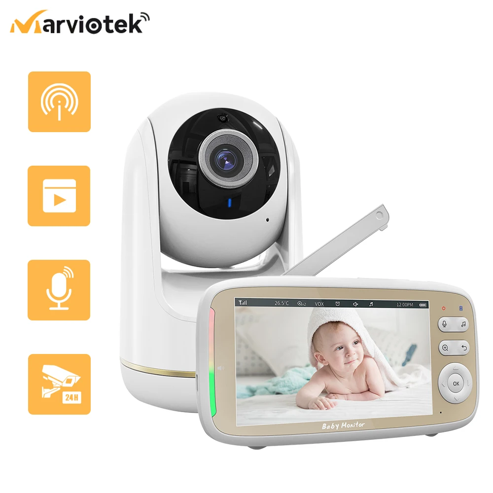 

VB803 5 Inch LCD Electronic Baby Monitor with Camera Newborn Baby Stuff Temperature Video Surveillance Babyphone with Lullabies