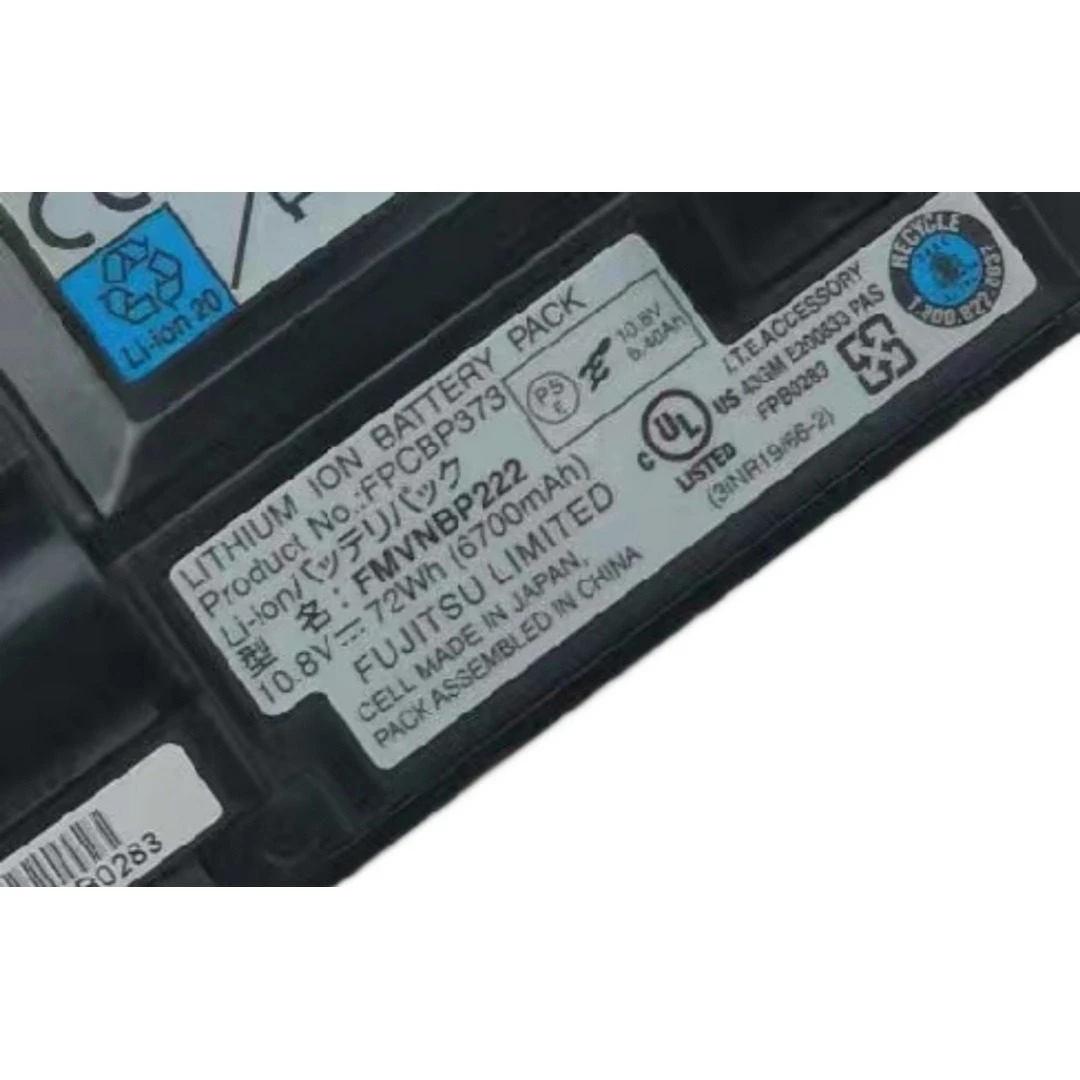 Фото Аккумулятор для ноутбука FPCBP373 6700 мАч для Fujitsu Lifebook T732 T734 T902 FMVNBP222 FPCBP373 10.8В 72Втч, литий-ионный, перезаряжаемый №3