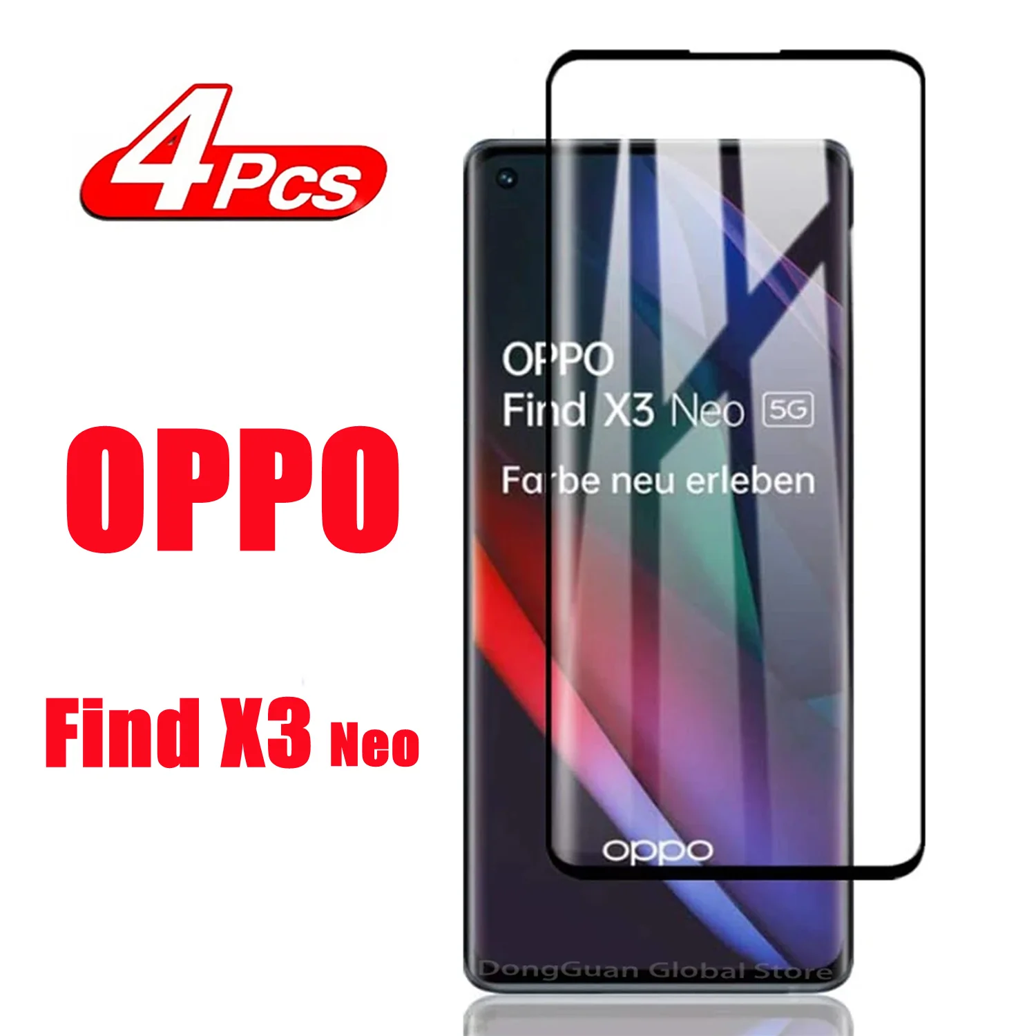 

1/4Pcs For OPPO Find X3 Full coverage 3D Tempered Glass For OPPO Find X3 Lite Screen Protector Glass Film
