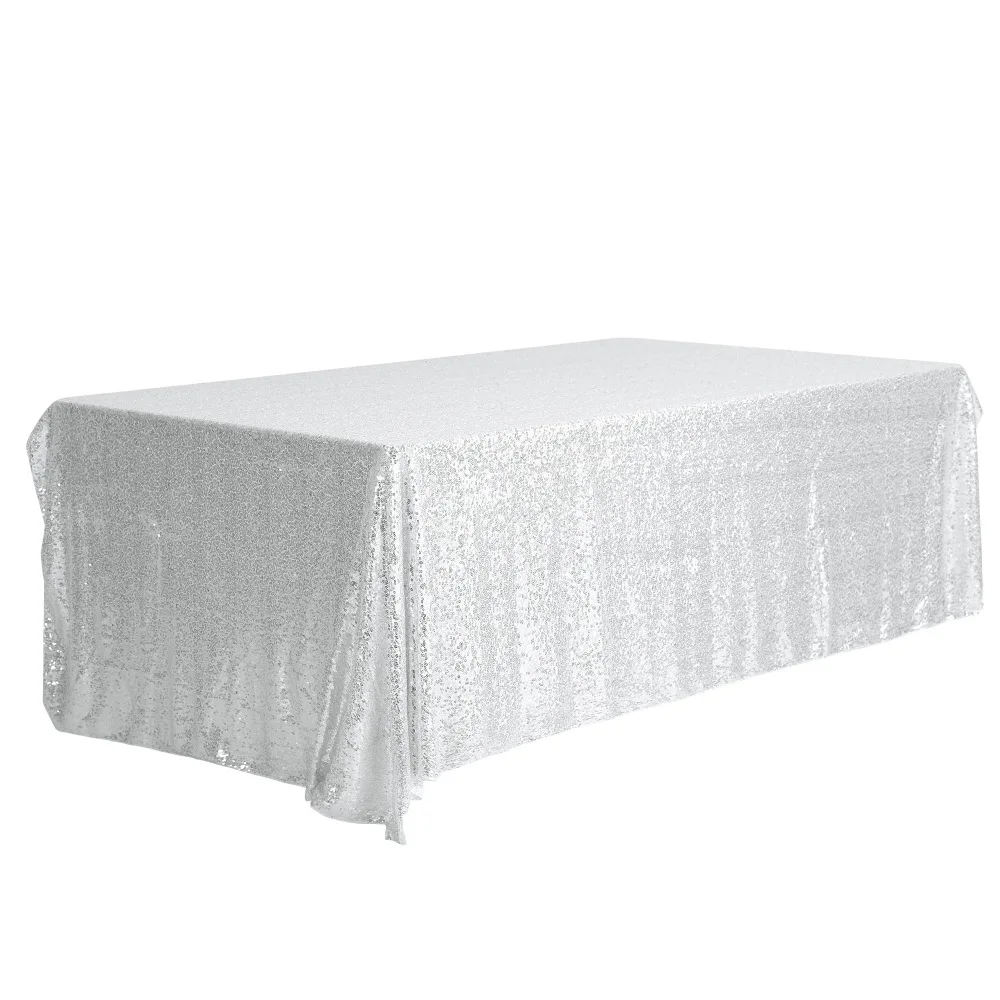 

Sequin Table Covers for Dining Room Parties or Dances Tablecloths Silver 47"x83" Freight Free Christmas 2023 Tablecloth Linen