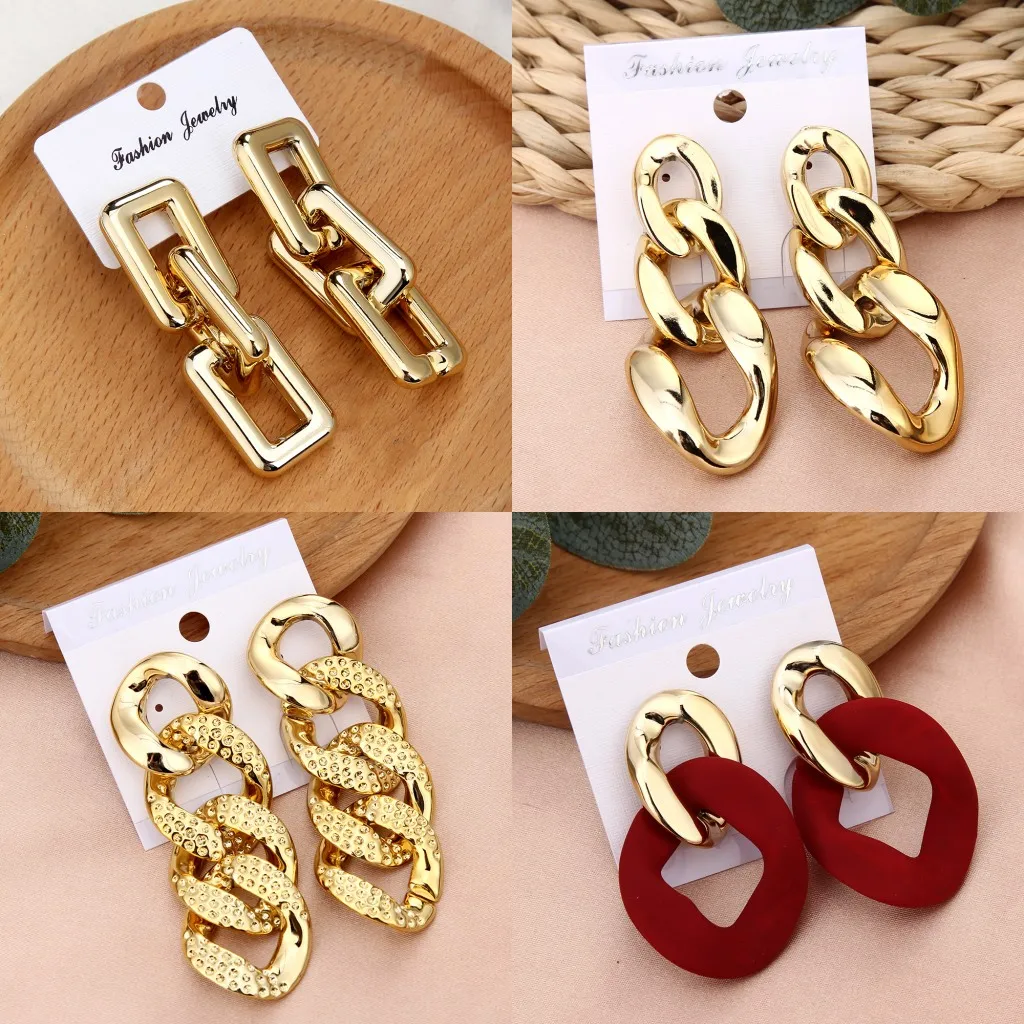 

New Fashion Gold Color Metal Drop Earrings Multilayer Knot Twist Earrings for Women Statement Jewelry Boucle Oreille Femme