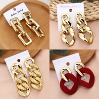 new fashion gold color metal drop earrings multilayer knot twist earrings for women statement jewelry boucle oreille femme