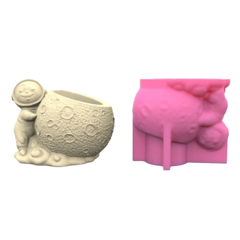 

Hand-making Silicone Moulds Standing Astronaut Shaped for DIY Succulent Planter