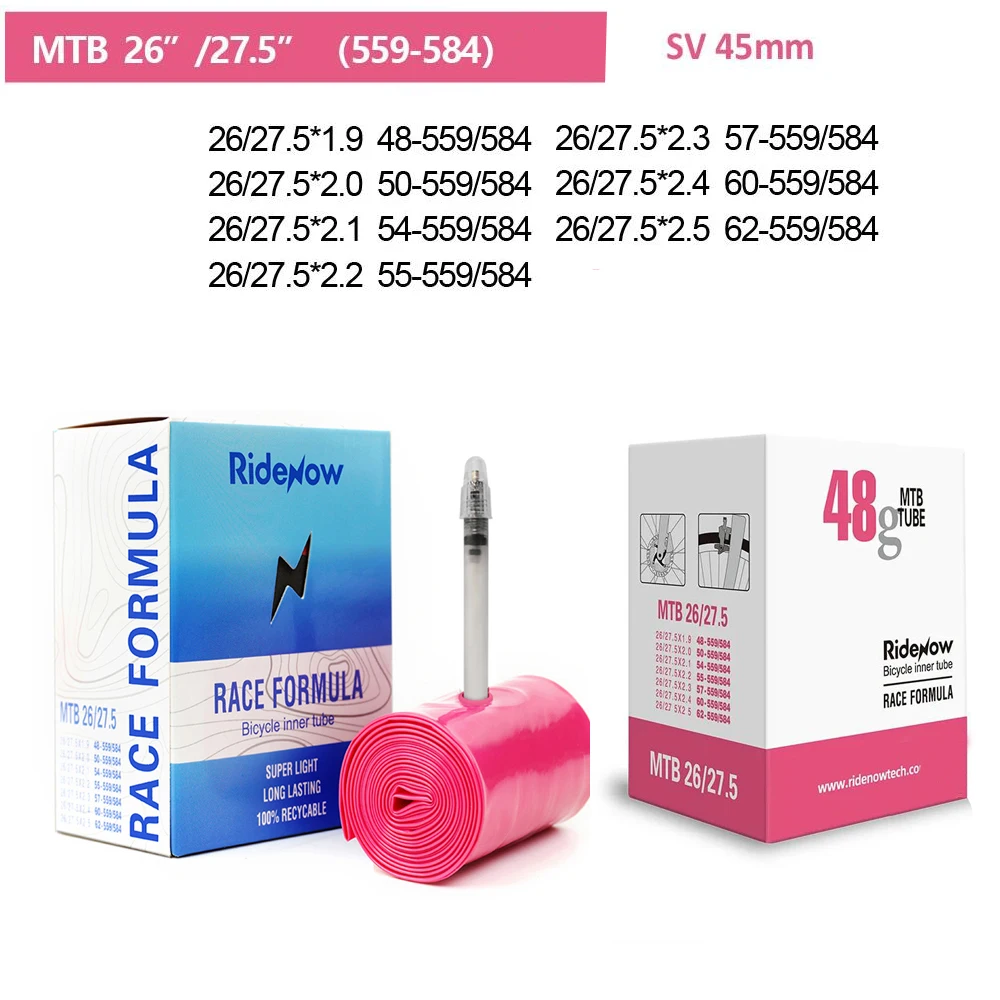 Сверхлегкая велосипедная трубка Ridenow из ТПУ 26/27 5/29 фотоблестящая внутренняя шина