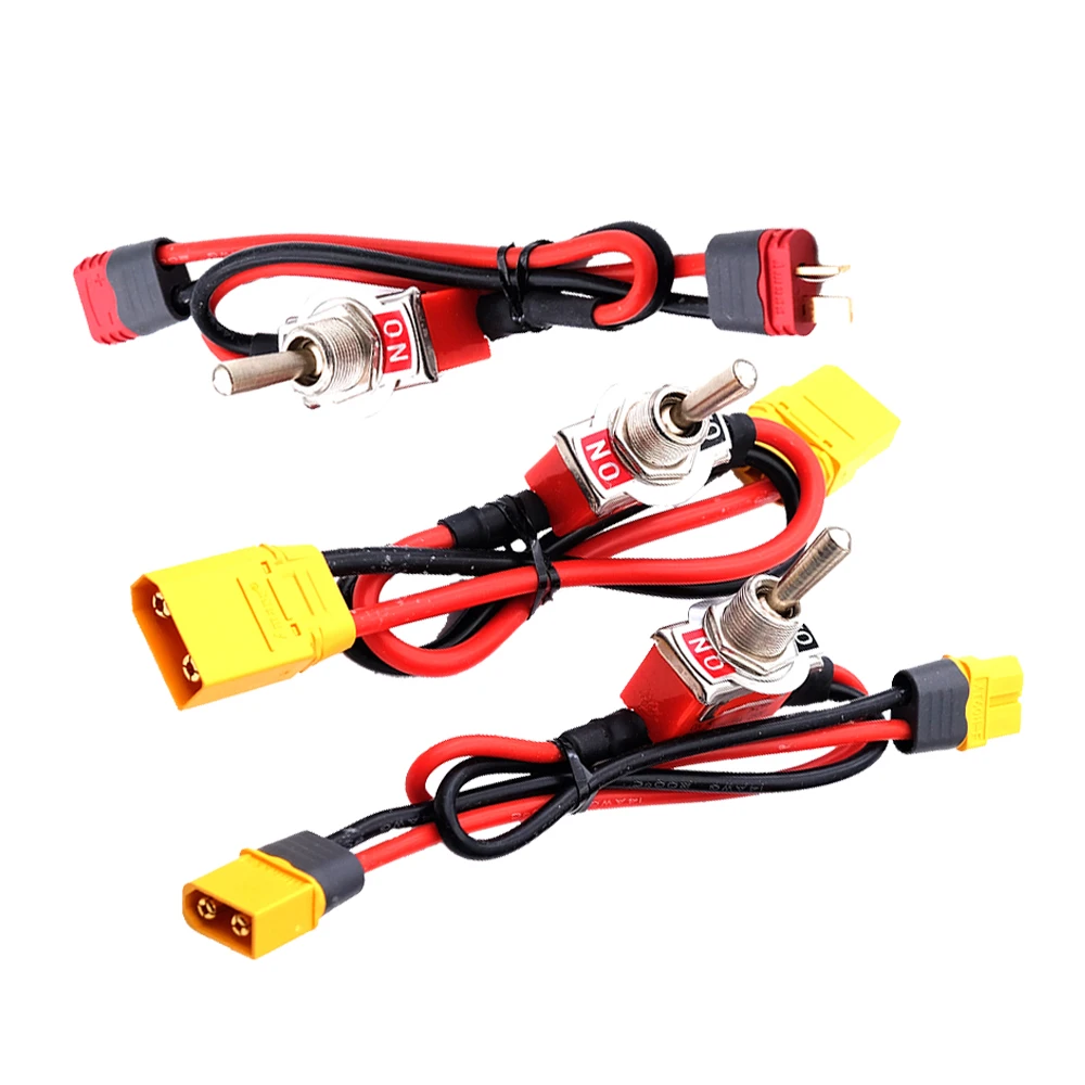 

Power ON-OFF Toggle 12/14AWG Large Current High Load Switch XT60 XT90 T-Plug for RC Airplane ESC Motor Connecting Adapter