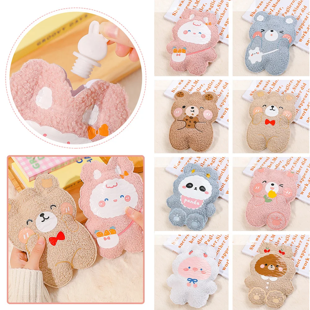 

Cartoon Plush Bear Water Injection Hot Water Bottle Small Portable Student Cute Hand Warmer Girls Gift Winter Products