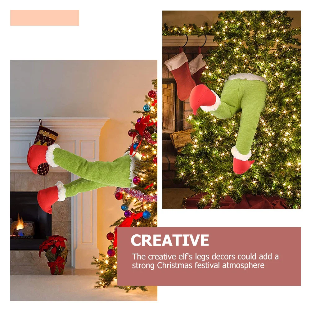 Ножки эльфа для автомобиля рождественские украшения венок рождественской