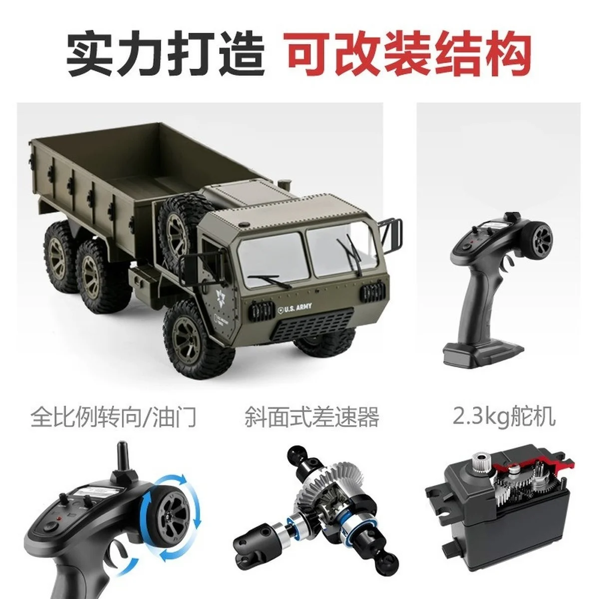 1/16 2 4G 6WD RC грузовики с Wi-Fi 720P камера со светодиодсветильник кой внедорожник 6x6