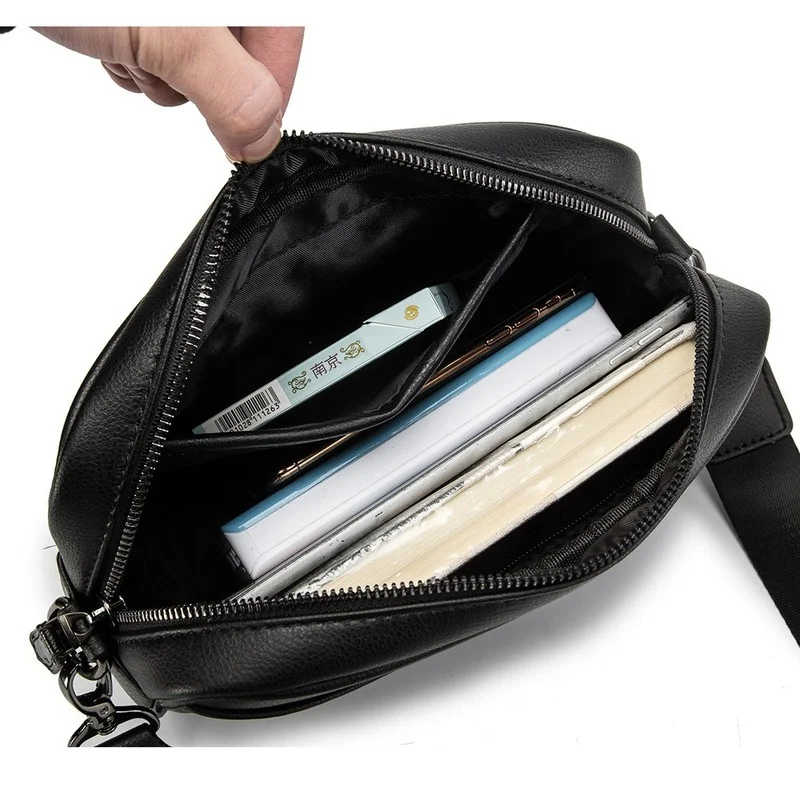 Xiaomi Casual Solid Men's Crossbody Bag Messenger Bag Mens PU Leather Crossbody Shoulder Bags Male Handbag Bags Cross Body Bag