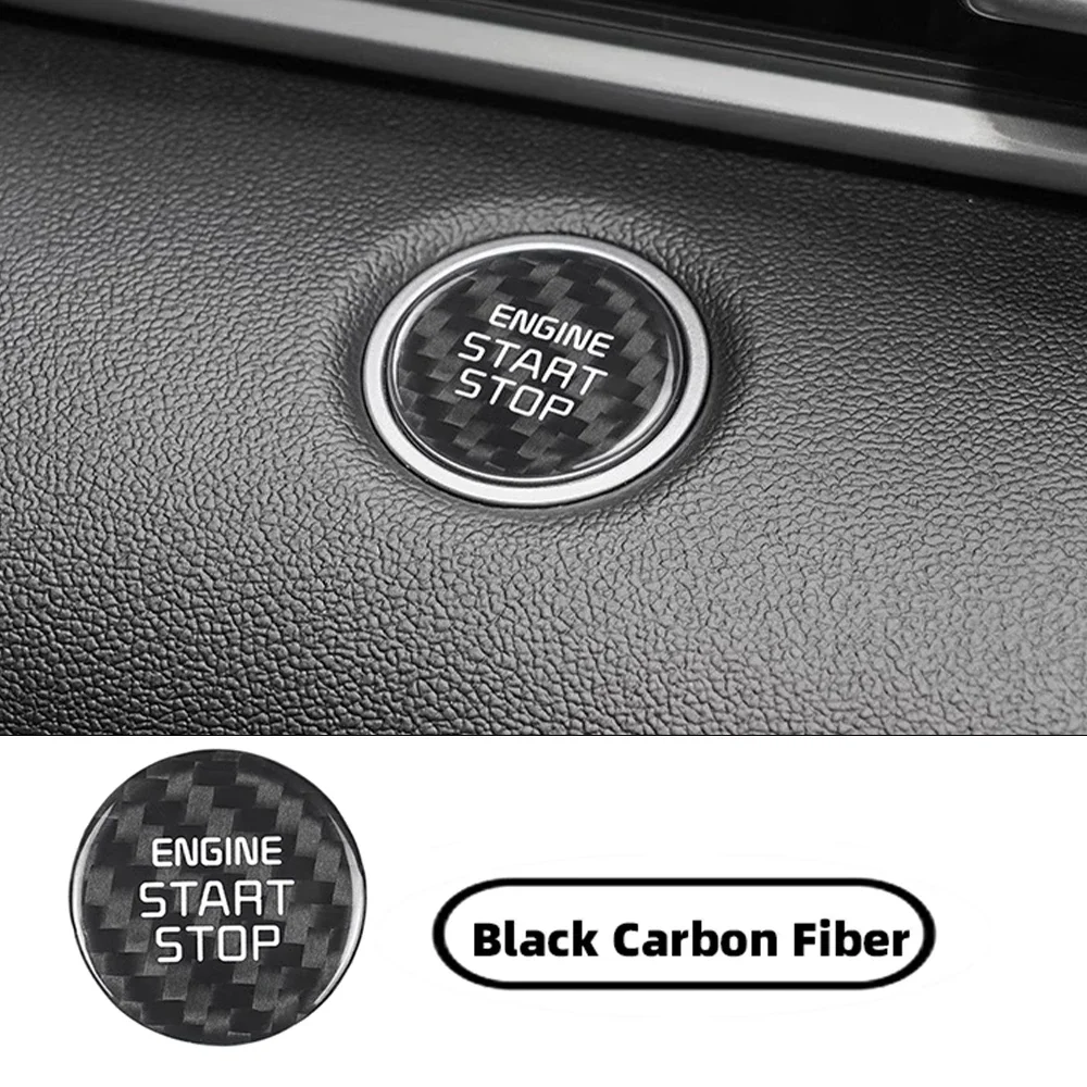 

Настоящее углеродное волокно для Hyundai Elantra N Tucson Santa Cruz Palisade, кнопка запуска двигателя, стоп, наклейка, аксессуары для внутренней отделки