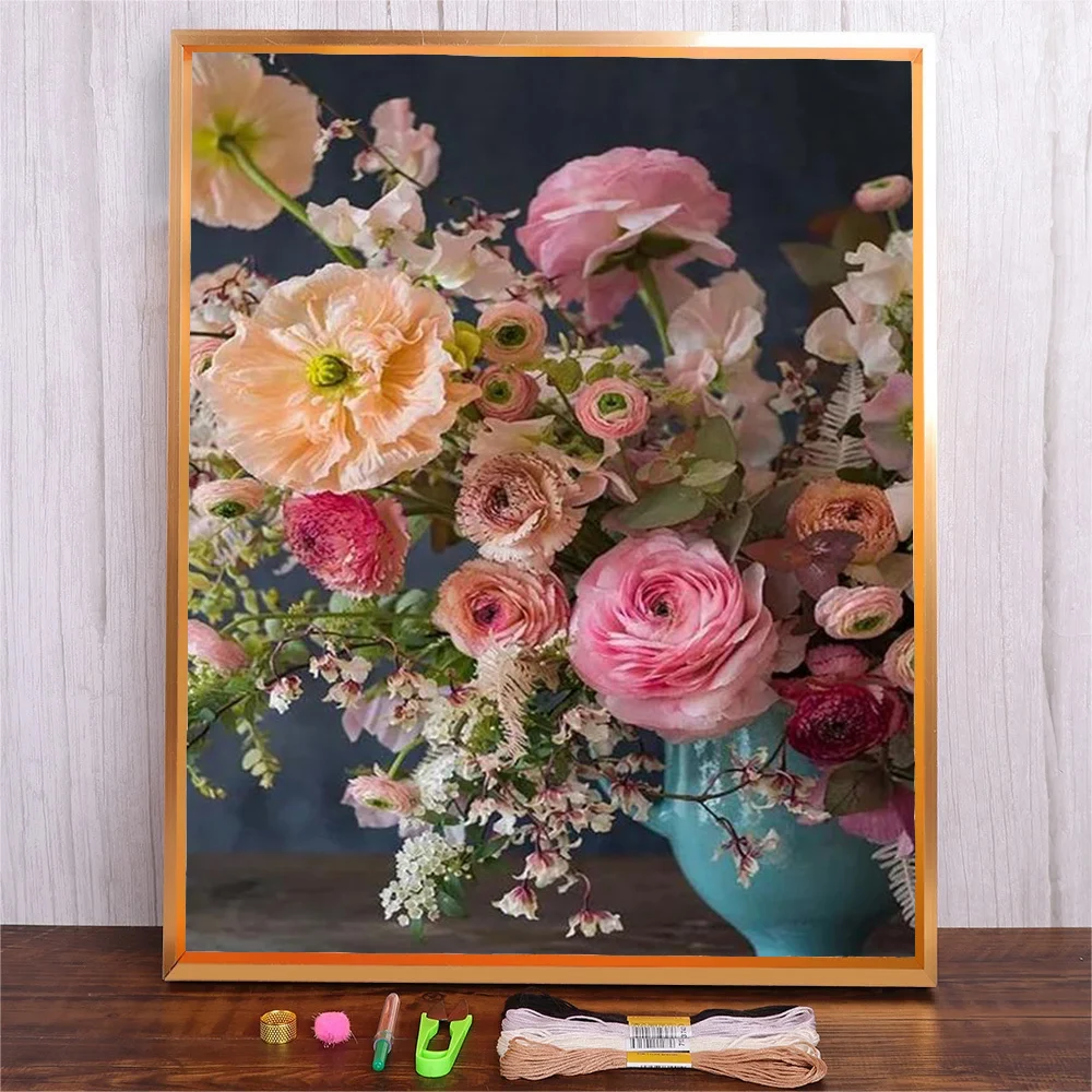 Набор для вышивки с цветочным принтом сделай сам