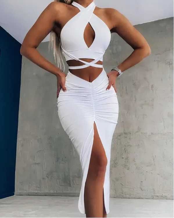 

Women's summer suit, Crop top and pleated quilted skirt set, set woman 2 pieces