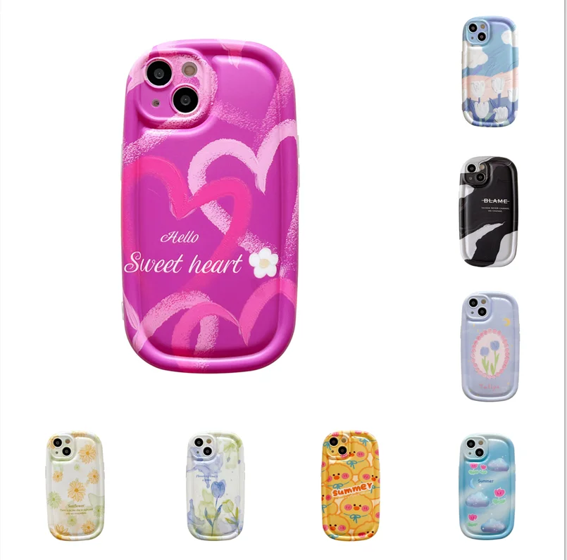 

Cartoon Multiple Oil Painting Flowers Phone Case Cover for IPhone 11 12 13 Pro X XR XS Max Shockproof Case for IPhone 13 Cases