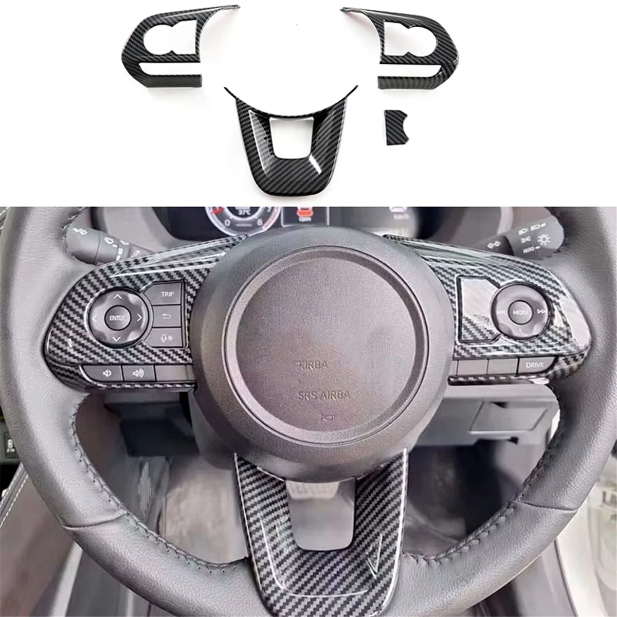 Накладки на руль автомобиля для Toyota Yaris Ativ/Vios 2023 2024 аксессуары из АБС-углеродного