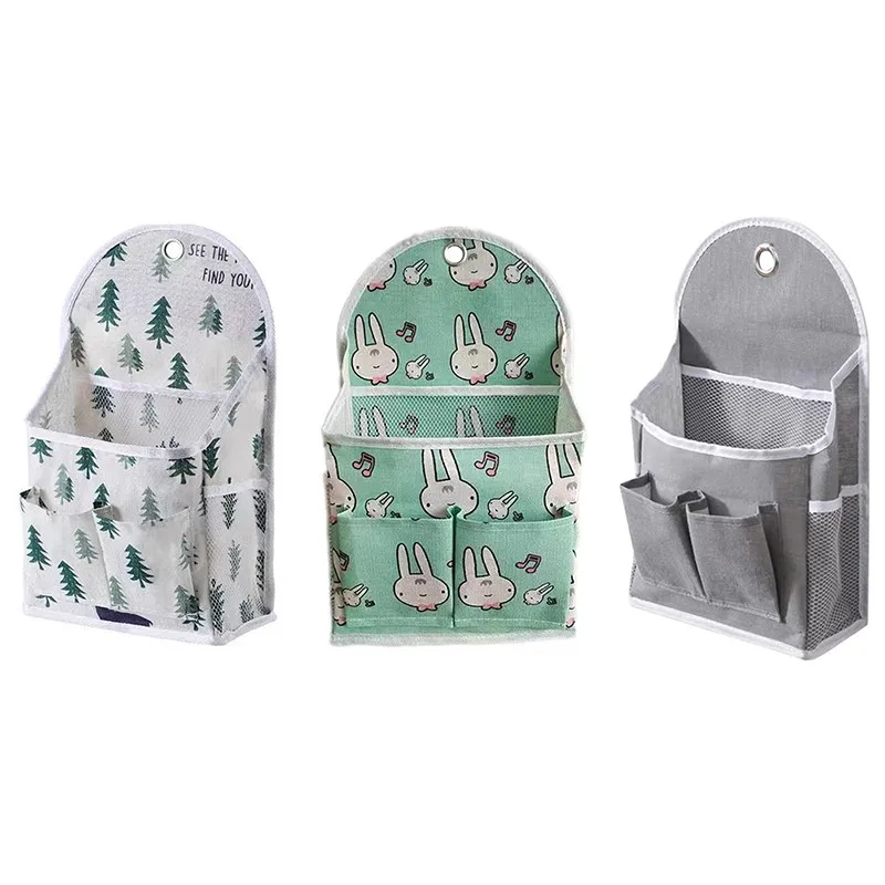

Wall Mounted Fabric Storage Hanging Bag Student Dormitory Bathroom Wall Mounted Bag Clutter Cosmetic Storage Bag
